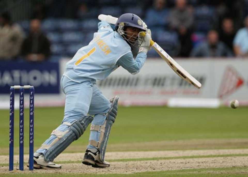Dinesh Karthik guides the ball towards third man during his 32-run knock, India v South Africa, 2nd ODI, Belfast, June 29, 2007