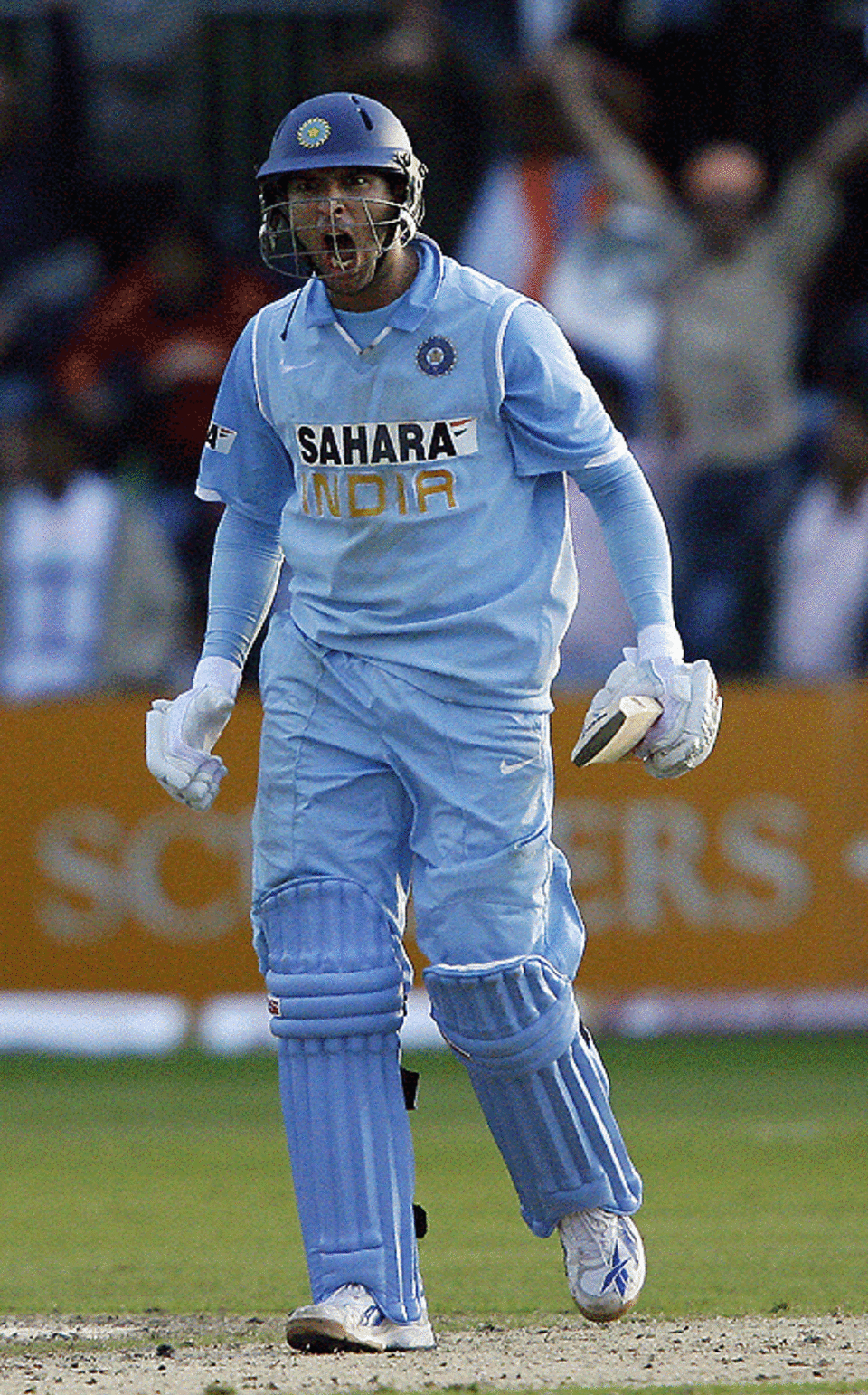 A charged-up Yuvraj Singh after leading India to a six-wicket win over South Africa, India v South Africa, 3rd ODI, Belfast, July 1, 2007