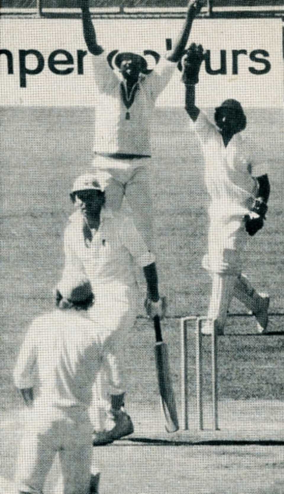 Ian Chappell is caught behind off Andy Roberts