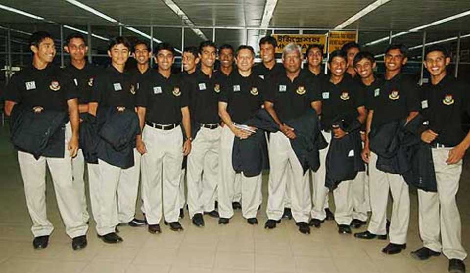 Bangladesh U-19 team before their departure to South Africa