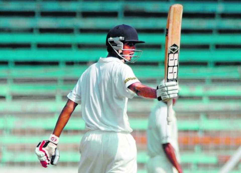 Tanmay Srivastava brings up his maiden first-class hundred 