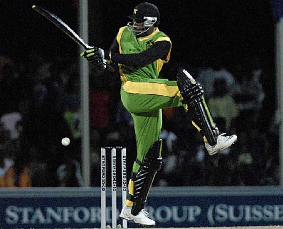Chris Gayle stands tall to pull