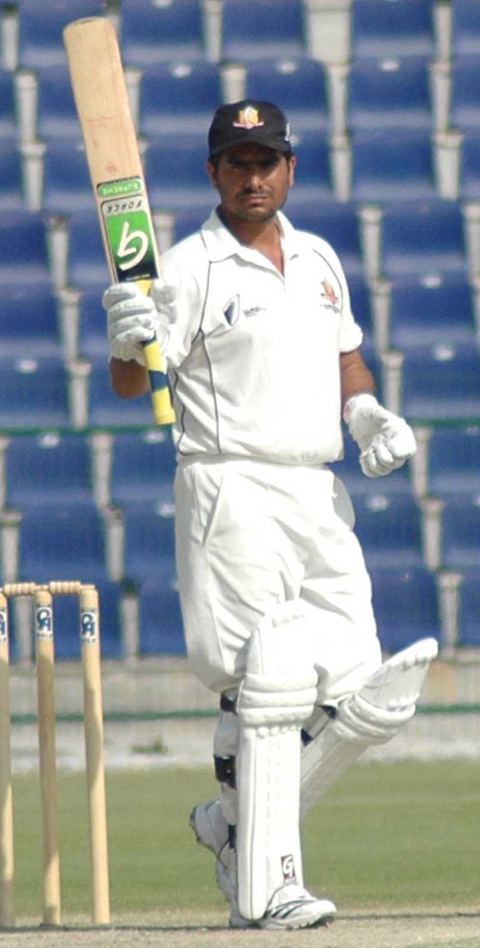UAE's captain, Saqib Ali, scored 195 out of a total of 306 , UAE v Ireland, Intercontinental Cup, 4th day, Abu Dhabi, March 9, 2008 
