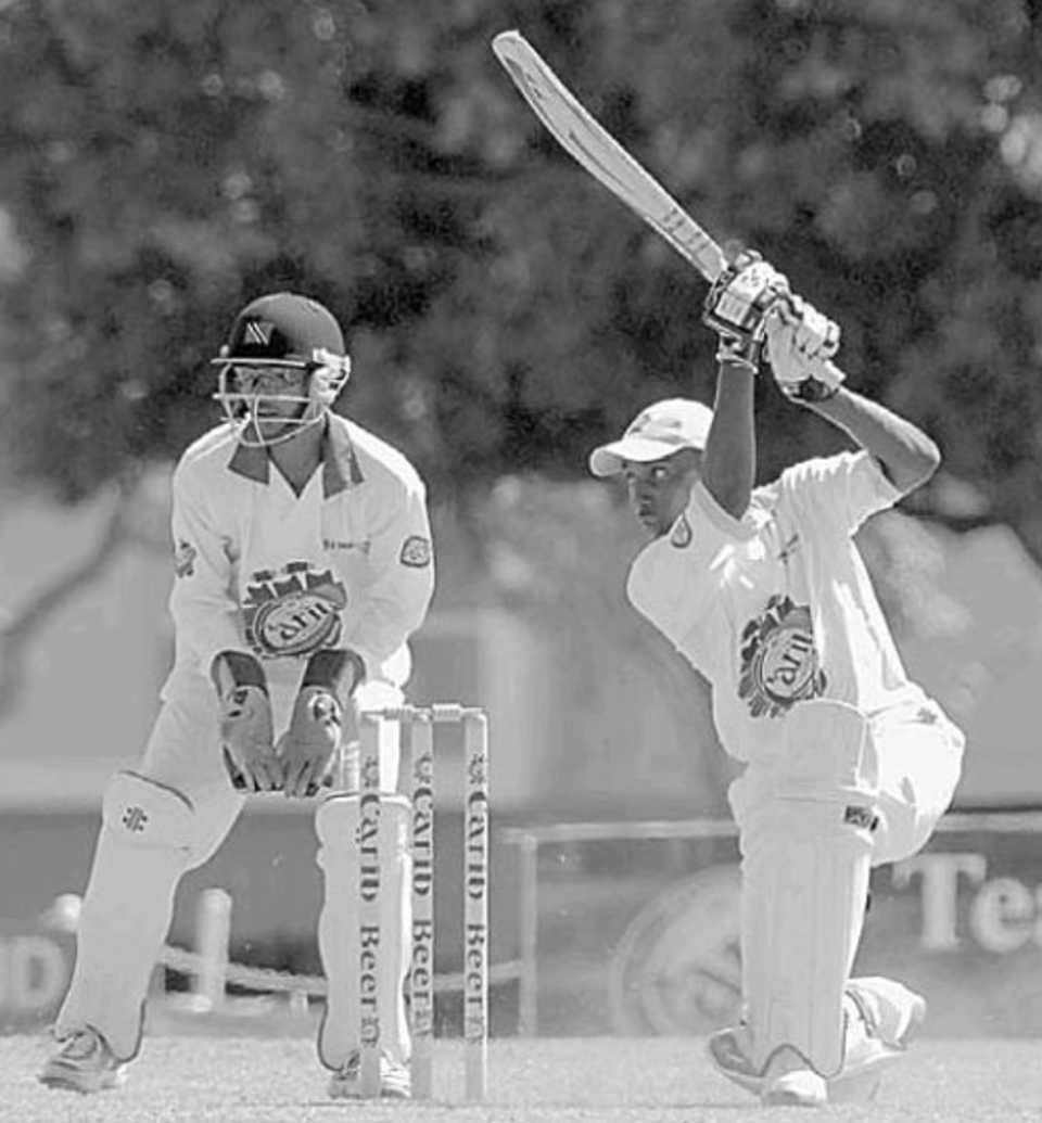 Nekoli Parris on the attack, Combined Campuses and Colleges v Trinidad & Tobago, Carib Beer Series,  Bridgetown, March 15, 2008