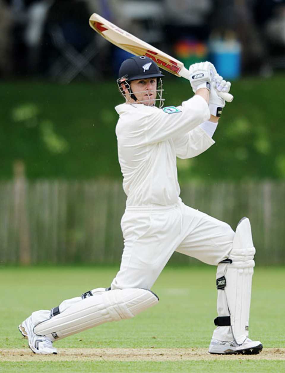 Aaron Redmond on his way to a top score of 72 as the New Zealand tour got underway at Arundel