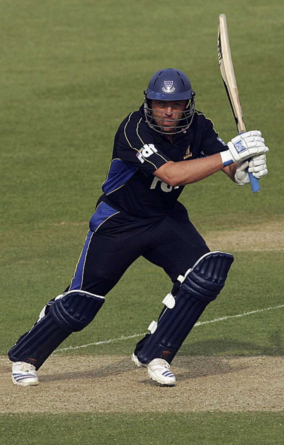 Chris Adams punches through the covers during his unbeaten 109, Sussex v Middlesex, Friends Provident Trophy, Hove, May 5, 2008