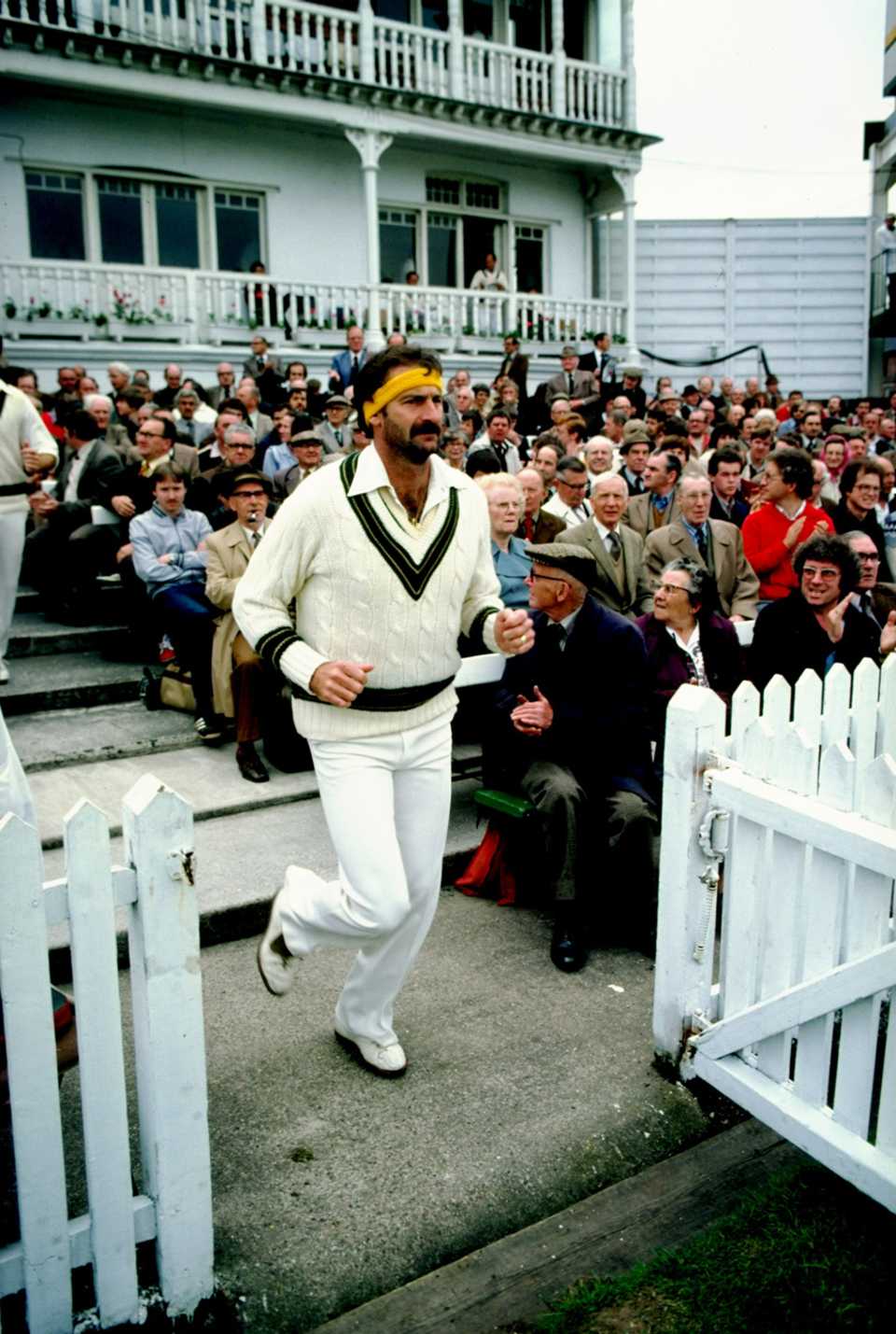 Dennis Lillee leads Australia out