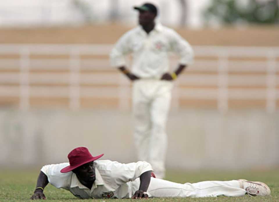 Shawn Findlay rues a dropped chance, Jamaica XI v Australians, Trelawny, 1st day, May 16, 2008