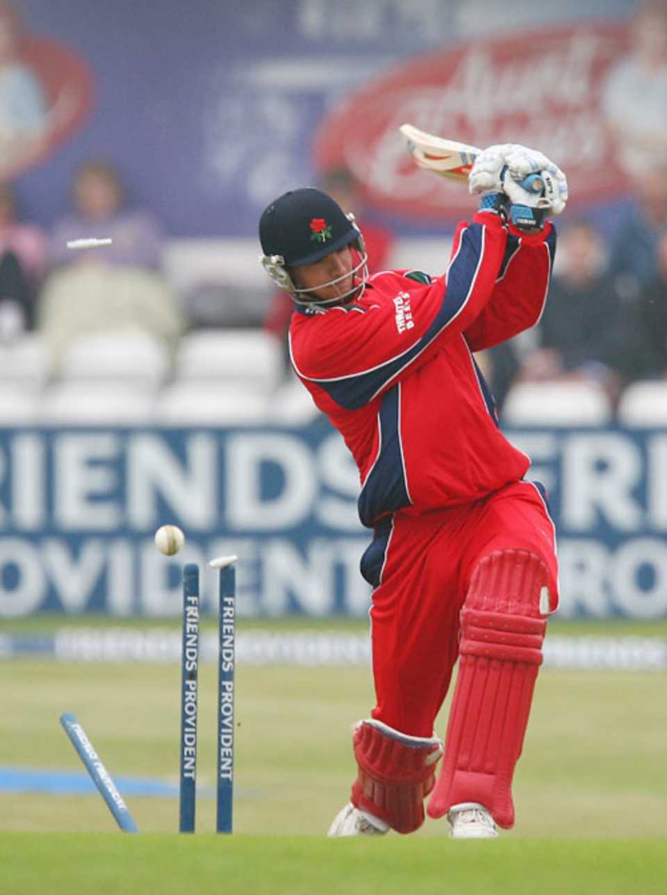 Oliver Newby swings and misses, Lancashire v Yorkshire, FP Trophy, Leeds, May 28, 2008