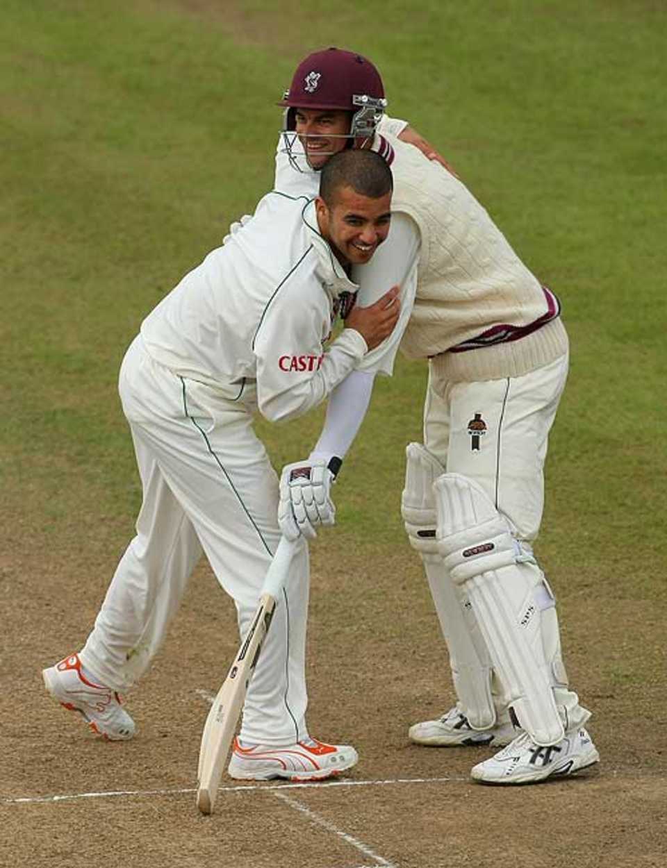JP Duminy and Zander de Bruyn mess about, Somerset v South Africans, 3rd day, Taunton, July 1, 2008
