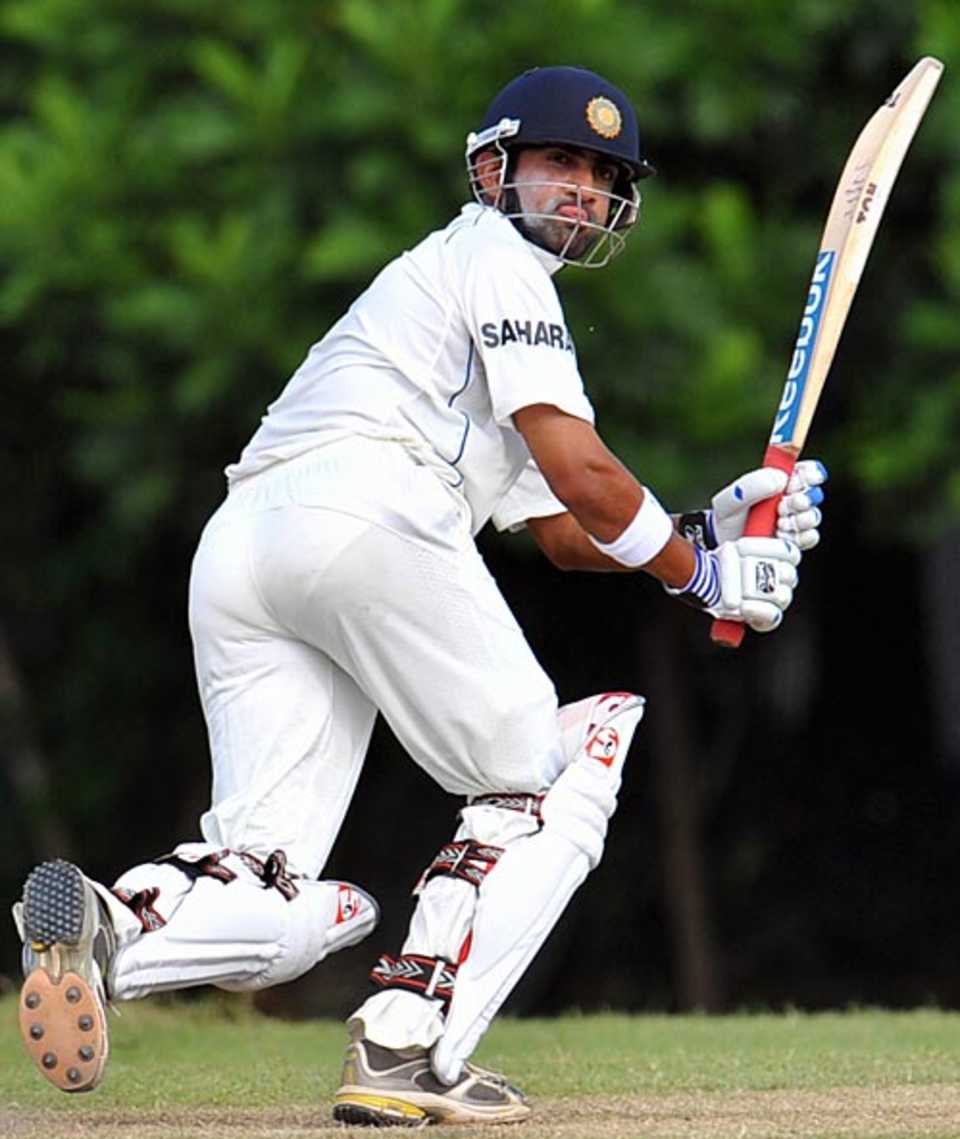 Gautam Gambhir plays one behind square, Sri Lanka Board XI v Indians, tour match, 3rd day, Colombo (NCC), July 20, 2008