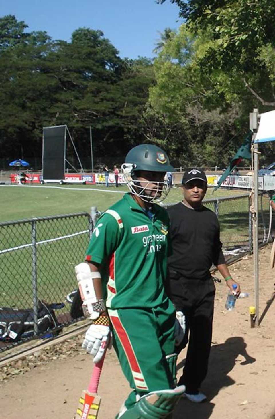 Tamim Iqbal returns to the pavilion after scoring 85, AIS v Bangladeshis, Darwin, August 18, 2008