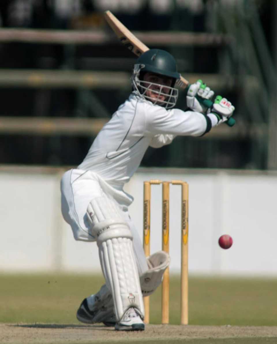 Fawad Alam gets ready to wallop the ball, Zimbabwe Board XI v Pakistan Cricket Academy, Four-day match, Harare, 1st day, August 23, 2008