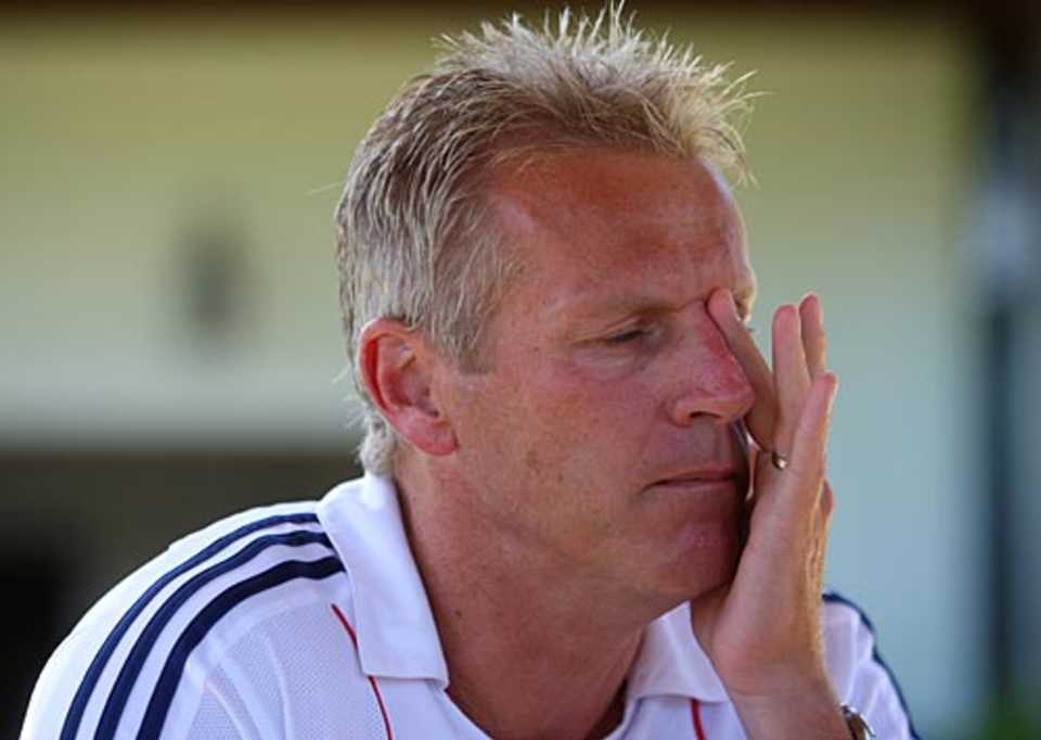 Peter Moores at a press conference