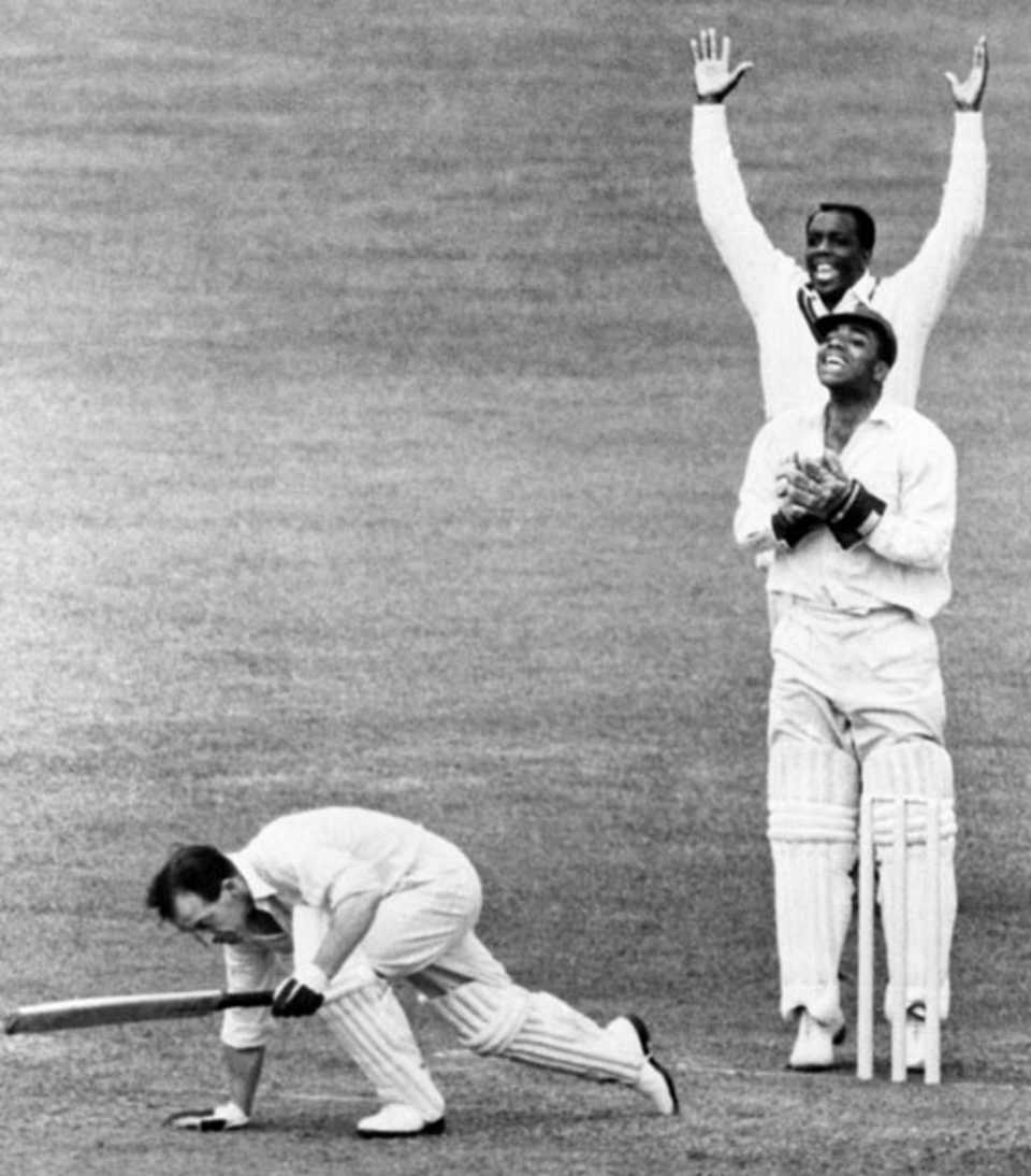 Bill Edrich is caught behind by Clyde Walcott, England v West Indies, 2nd Test, Lord's, June 26, 1950 