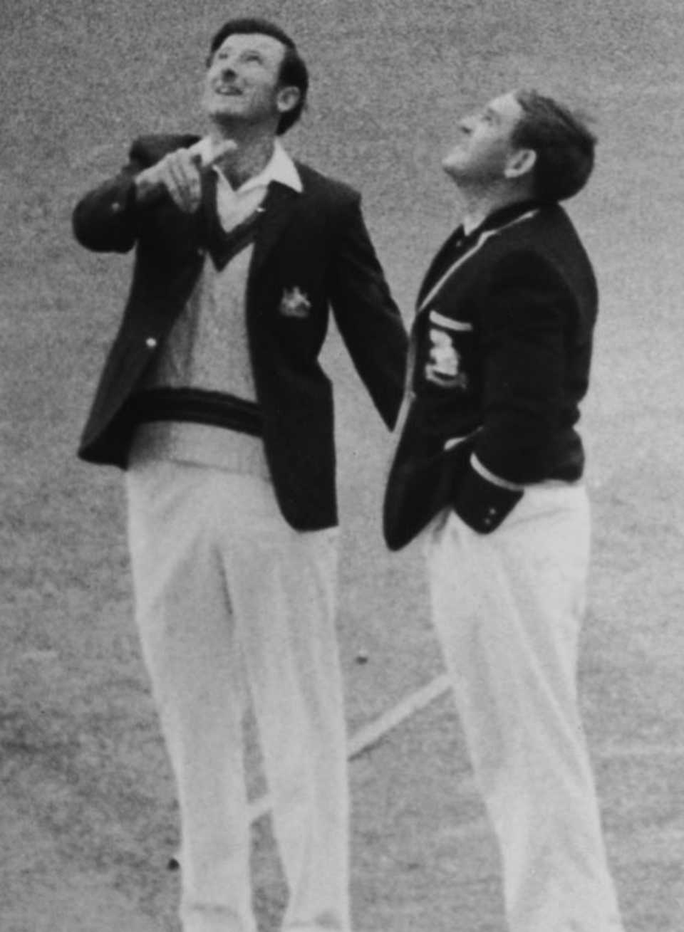Bill Lawry and Ray Illingworth during the toss