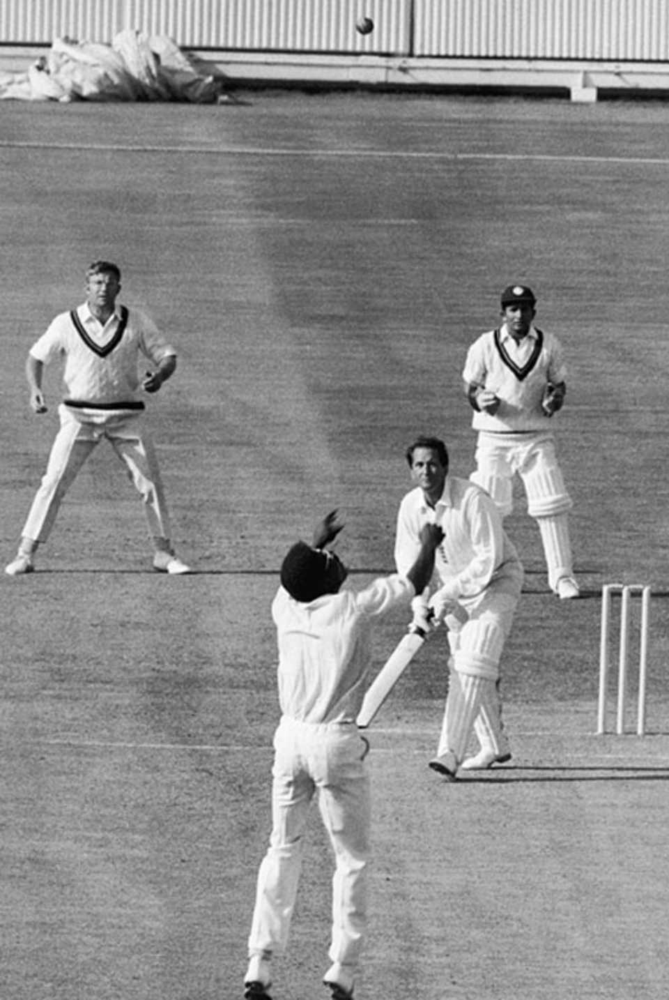 Basil D'Oliveira is caught and bowled by Clive Lloyd for 110