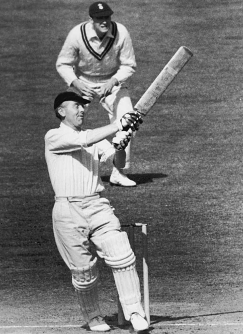 Winston Place swerves while playing the pull shot, Surrey v Lancashire, County Championship, 3rd day, The Oval, August 29, 1950