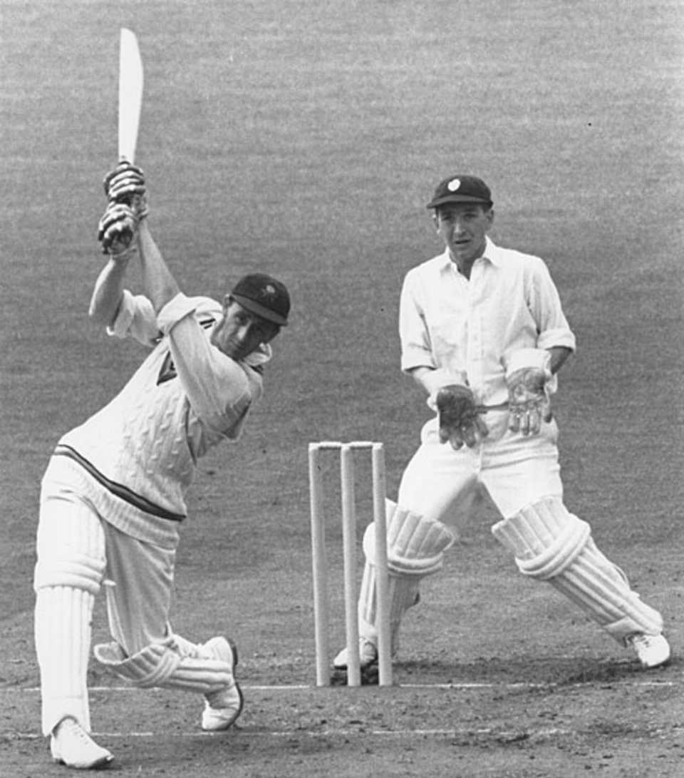 Brian Statham plays an expansive drive, Surrey v Lancashire, County Championship, 1st day, The Oval, August 26, 2008