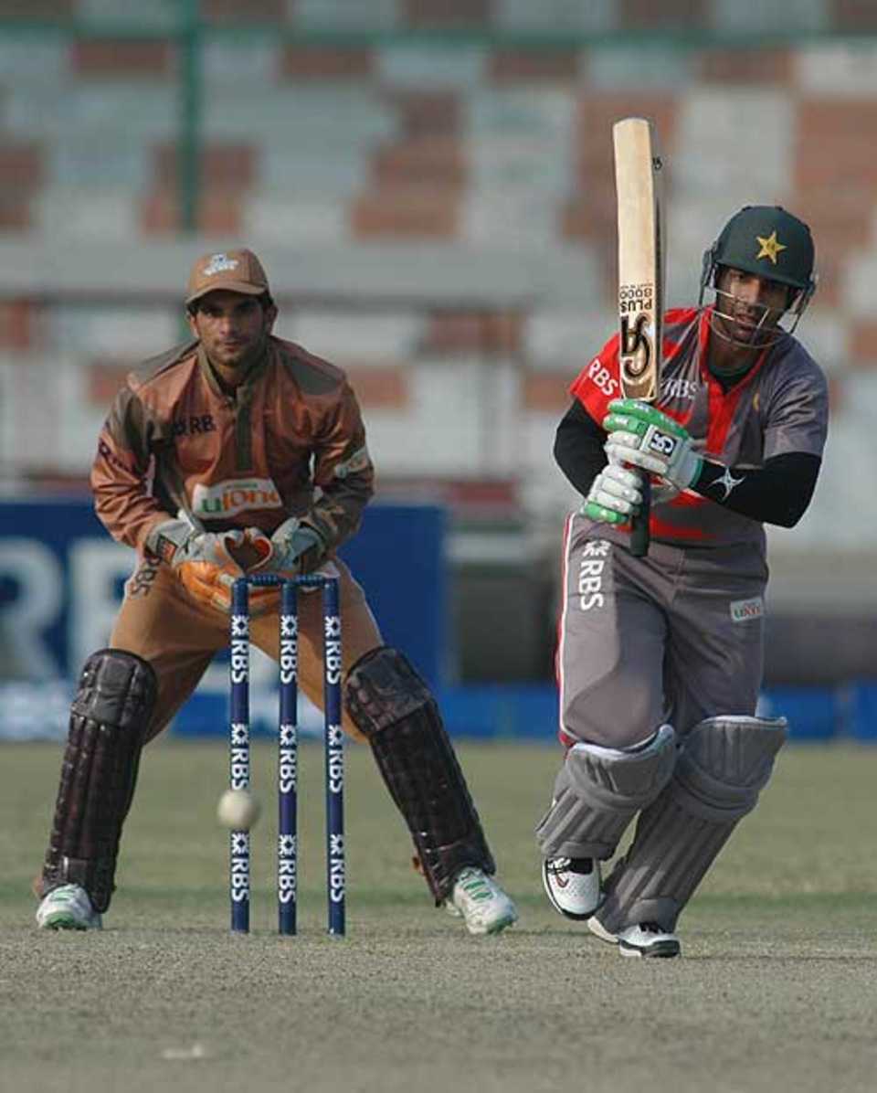 Salman Butt drives during a match-winning innings