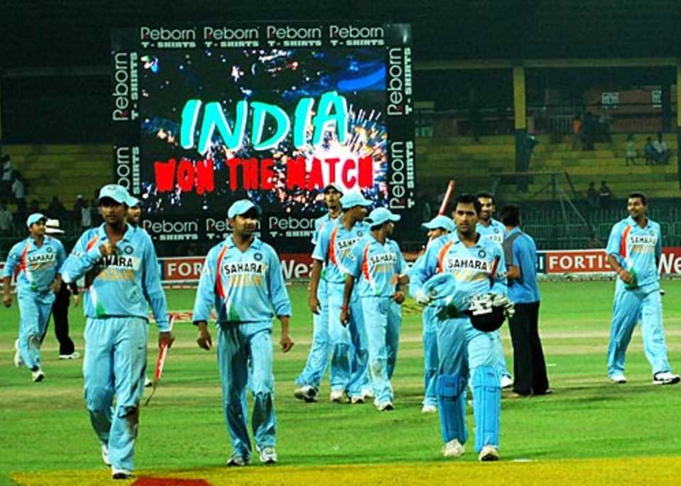 The Indians walk off with the series won, Sri Lanka v India, 3rd ODI, Colombo, February 3, 2009