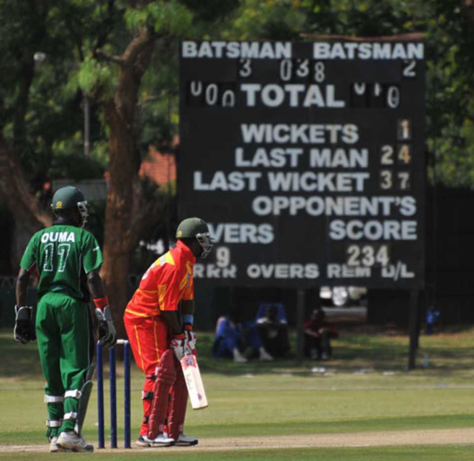 A view of one of the scorecards at the Gymkhana Club ground