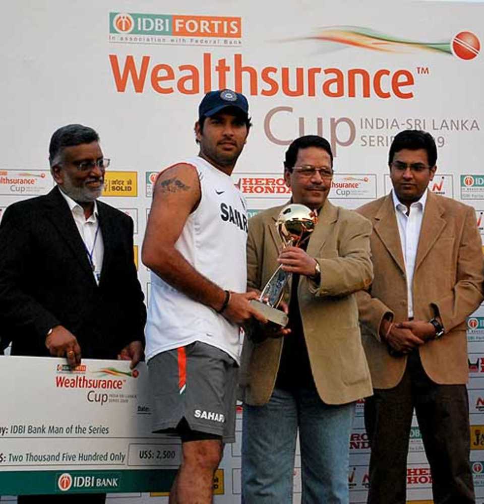 Yuvraj Singh was Man of the Series, Sri Lanka v India, 5th ODI, Premadasa Stadium, Colombo, February 8, 2009