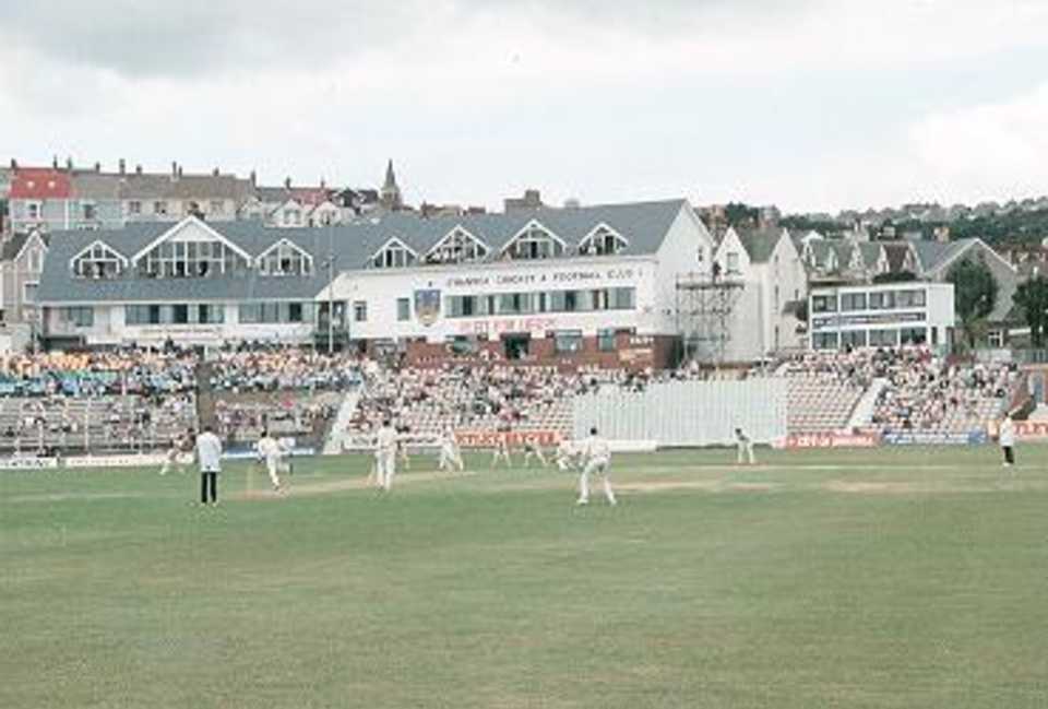 A view of the Swansea ground and pavilion