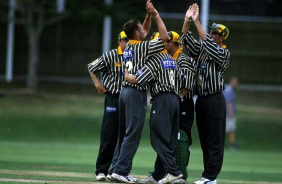 Central celebrate the fall of another Auckland wicket