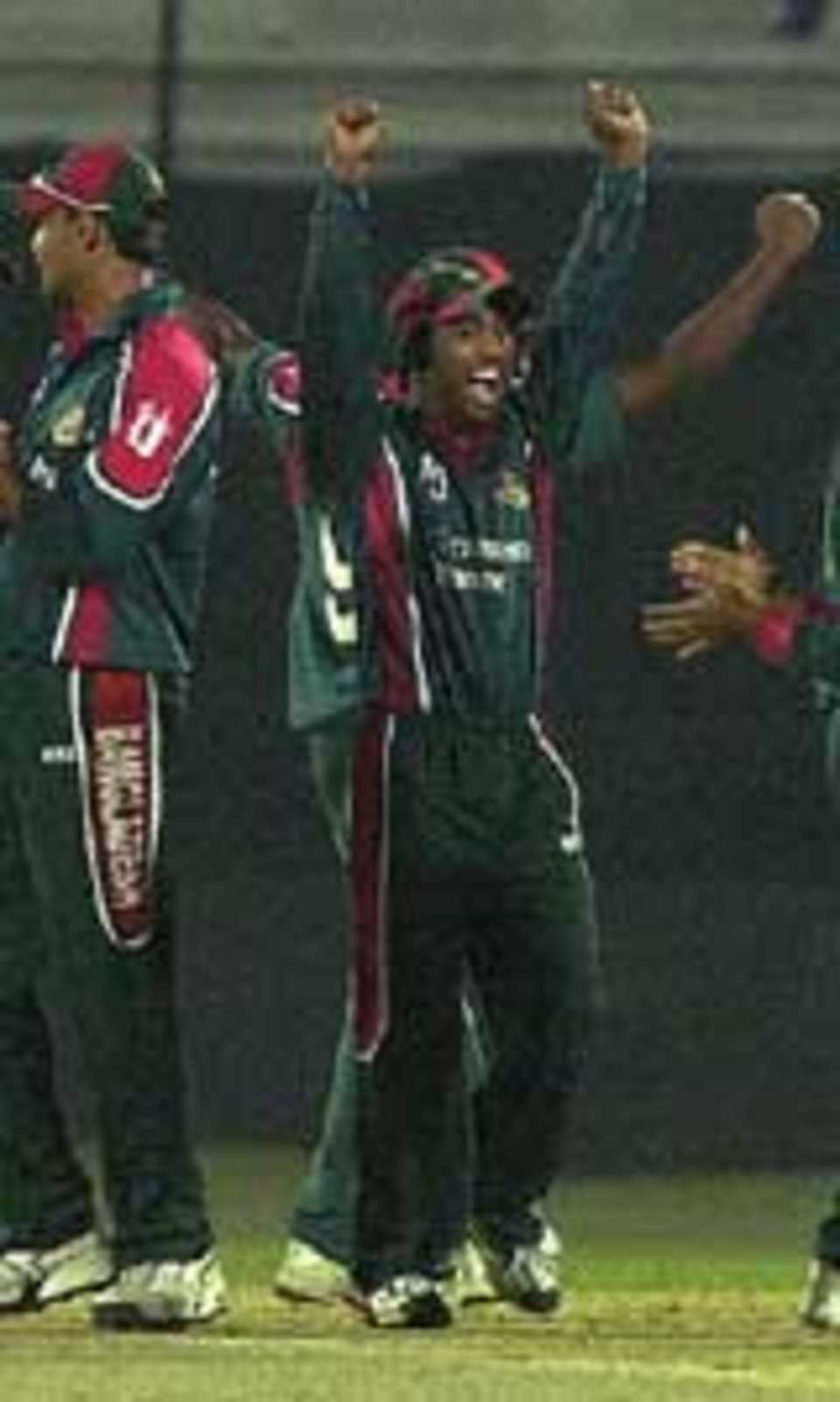 Bangladesh celebrate wildly after squaring the series against Zimbabwe