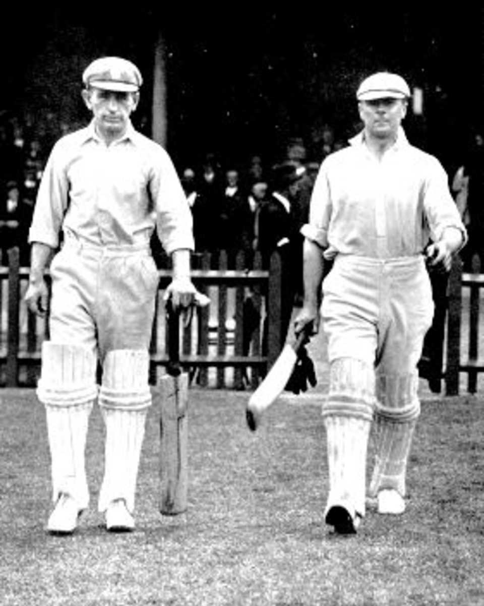 Australia v England, 1924-5. 1st Test, Collins and Bardesley walk out
