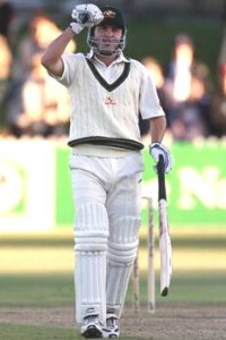 Martyn pumps his fist in excitement, New Zealand v Australia, 2nd Test, 1999/2000