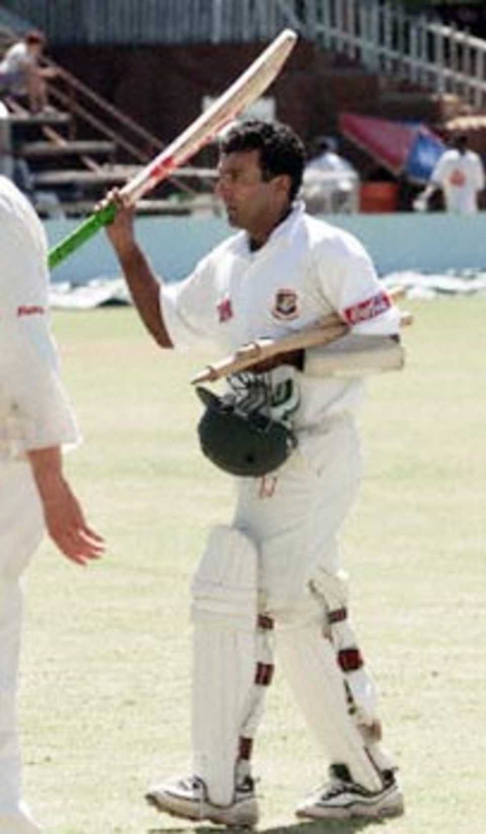 The gallant Javed Omar returns after carrying his bat