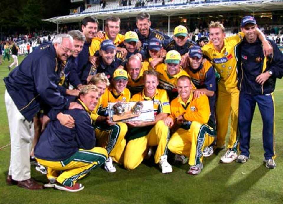 The Australians celebrate their series success at Newlands