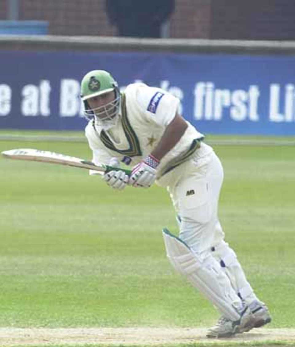 Faisal Iqbal turns the ball off his legs in his innings of 65