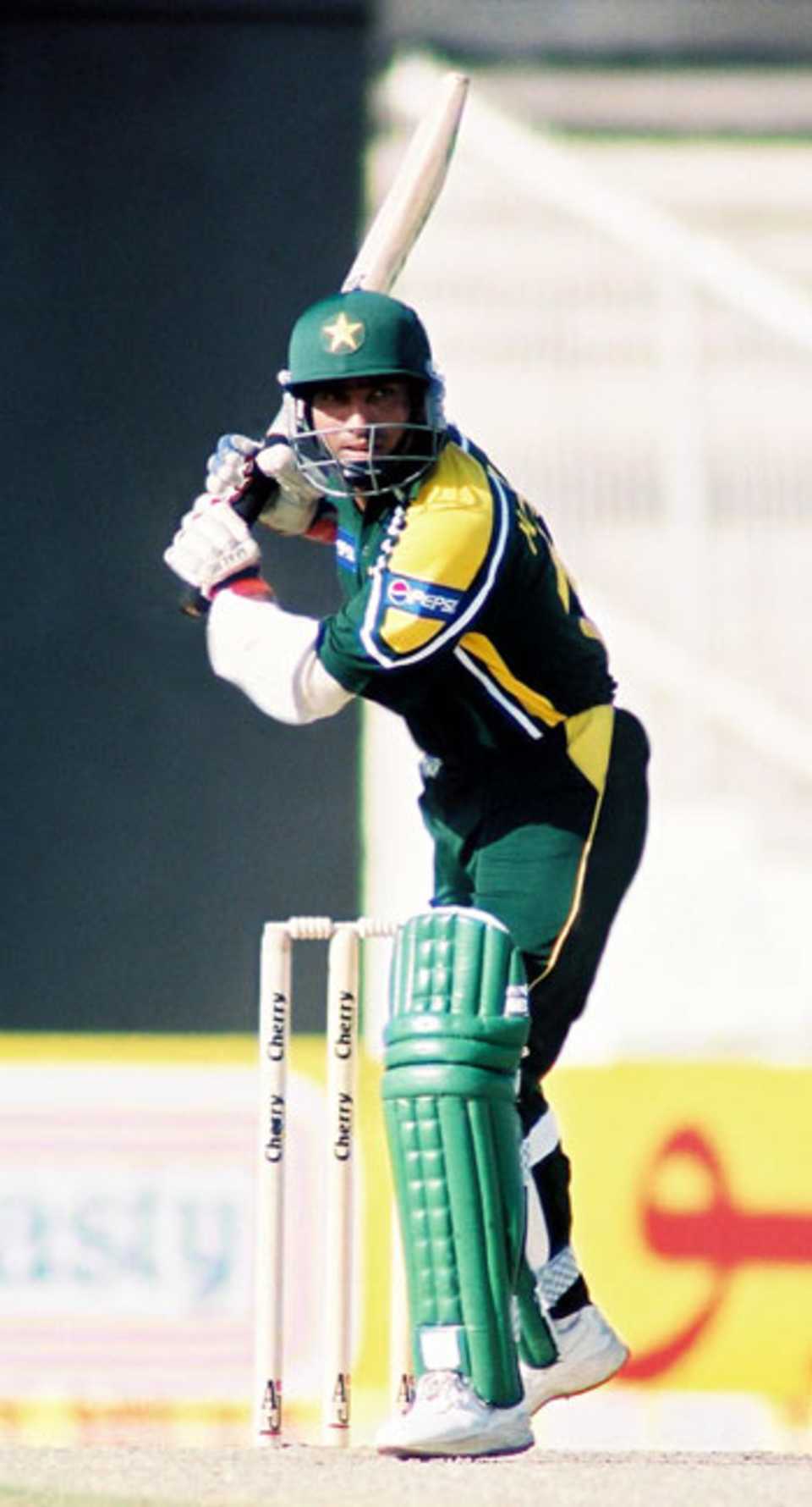 Yousuf Youhana in action, 1st Match: Pakistan v Zimbabwe, Cherry Blossom Sharjah Cup, 3 April 2003