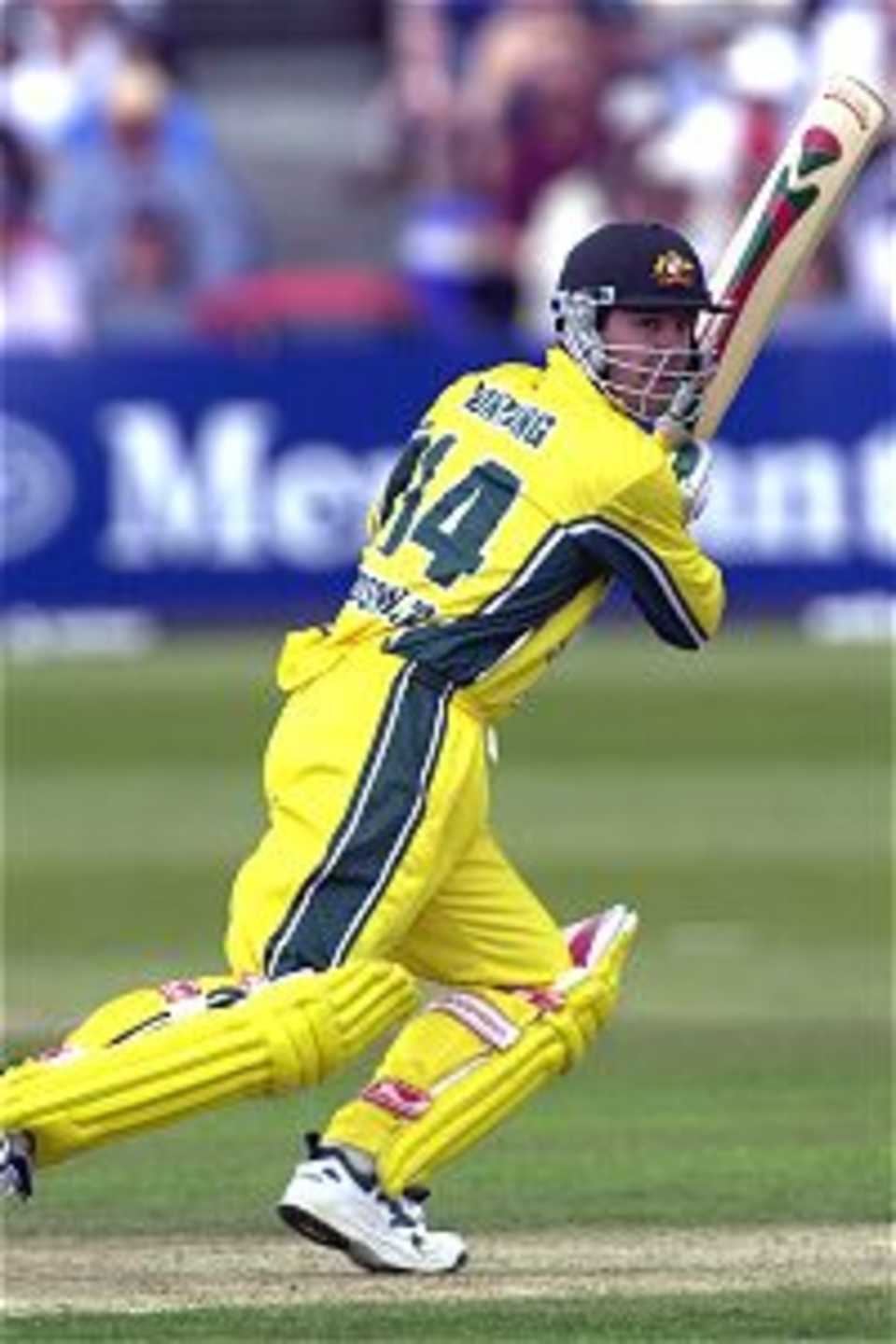 10 June 2001: Australian batsman Ricky Pointing knocks up more runs on his way to a century during the Natwest Trophy game between England and Australia at County Ground, Bristol