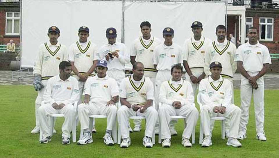The Sri Lankan team pictured at Chesterfield, June 2002, during the fixture with the MCC