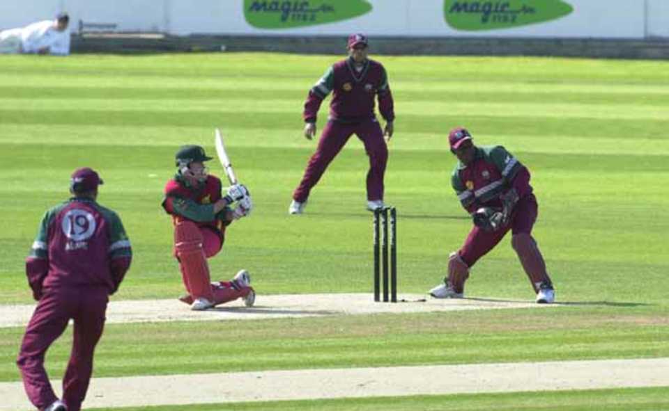 Murray Goodwin sweeping Gayle for two runs