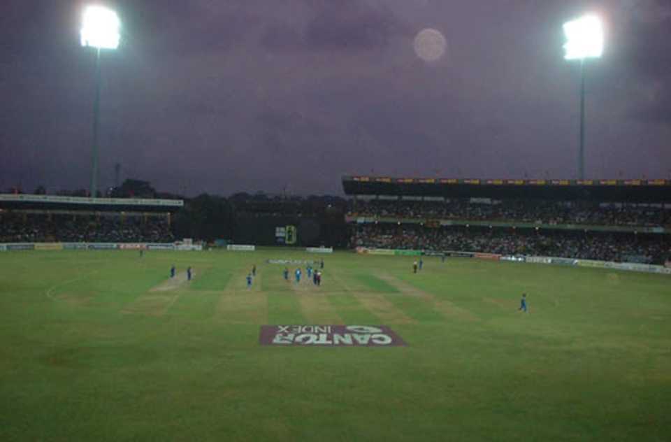 R.Premadasa international stadium under lights during play in a one day match