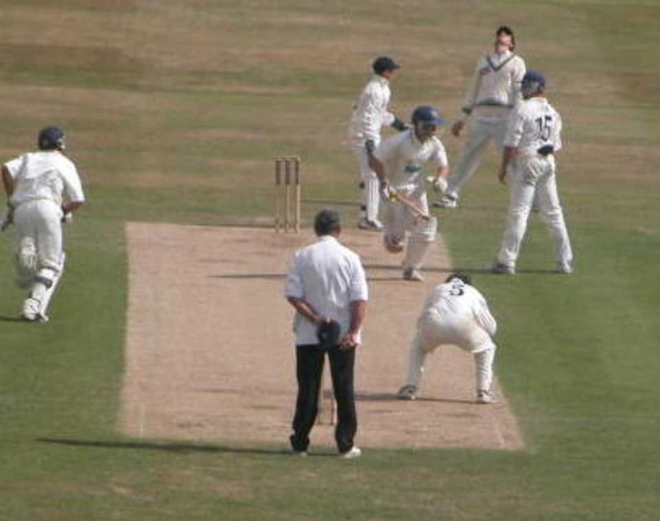 Simon Katich sets off for his 100 against Yorkshire at Scarborough