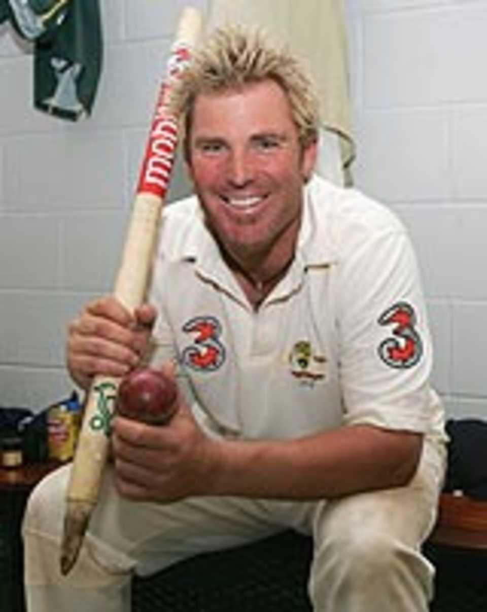 Shane Warne - now level with Muttiah Muralitharan's world record of 527 Test wickets