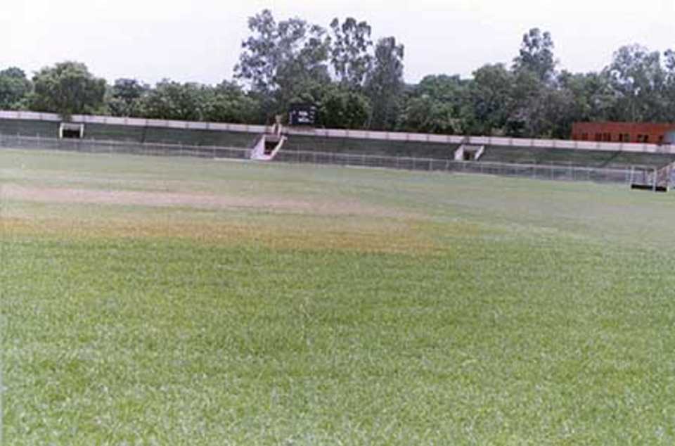 The view of the ground at the KD Singh Babu Stadium