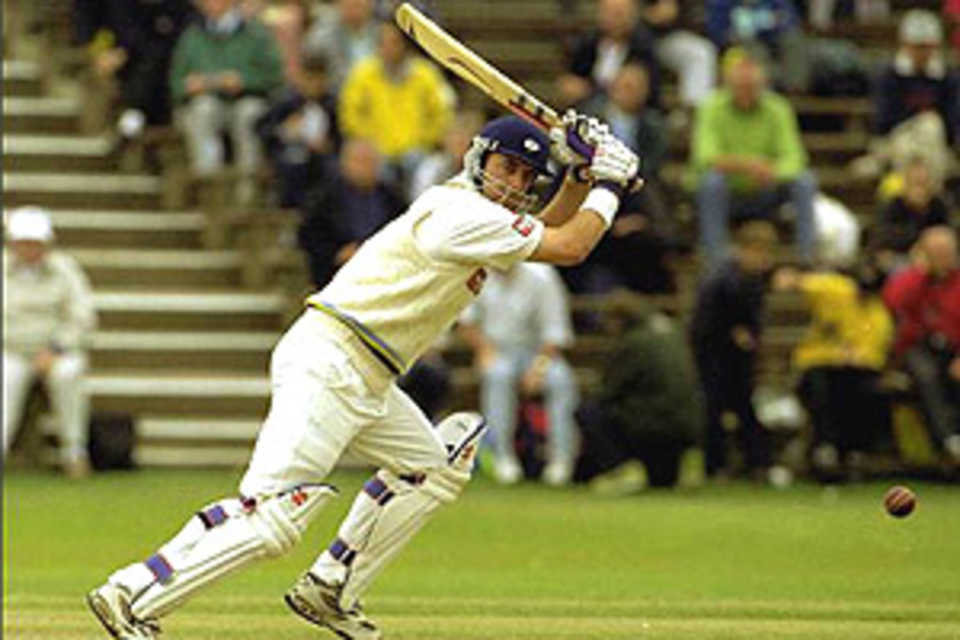 31 Aug 2000: Darren Lehmann of Yorkshire on his way to a lunchtime score of 51 against Surrey during the PPP Healthcare County Championship match at Scarborough.