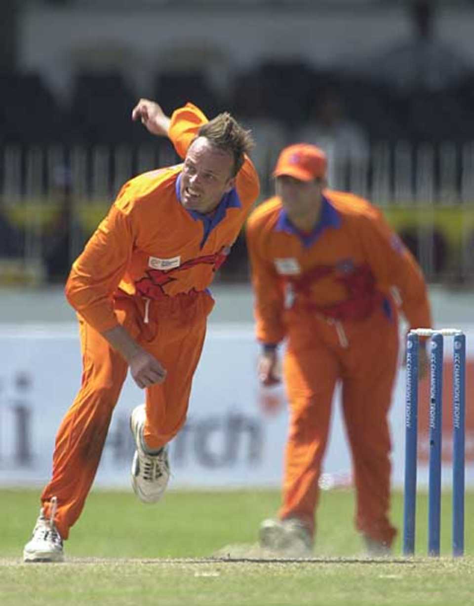 Roland LeFebrve's bowling was none too effective against Pakistan