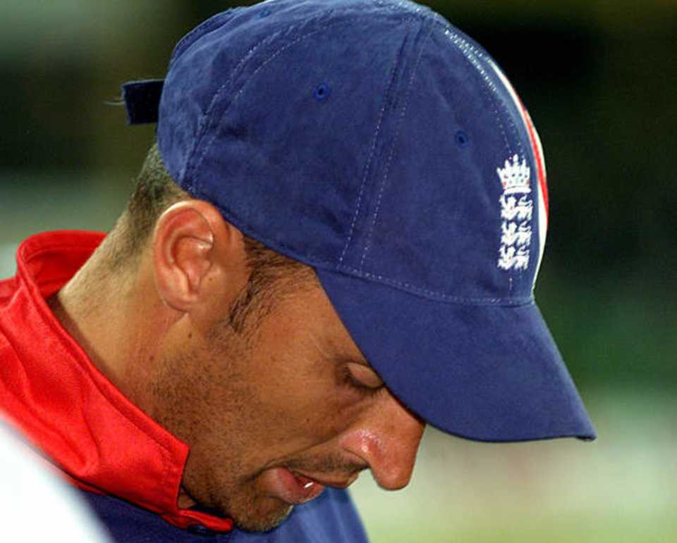 A disappointed Nasser Hussain at the awards ceremony in Colombo
