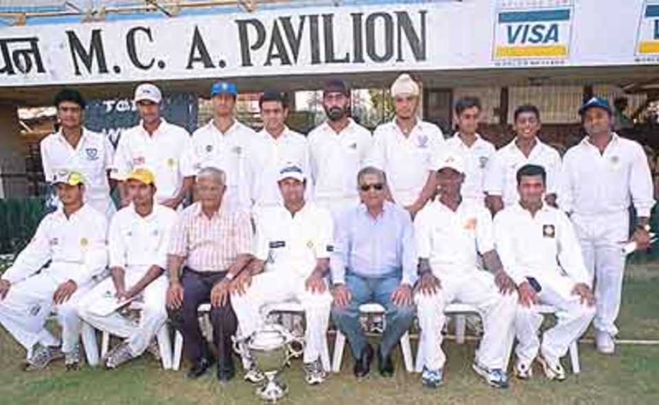 A victorious Rest of India side with the Irani Trophy, Irani Trophy, 2000/01, Mumbai v Rest of India, Wankhede Stadium, Mumbai, 13-17 October 2000 (Day 4).