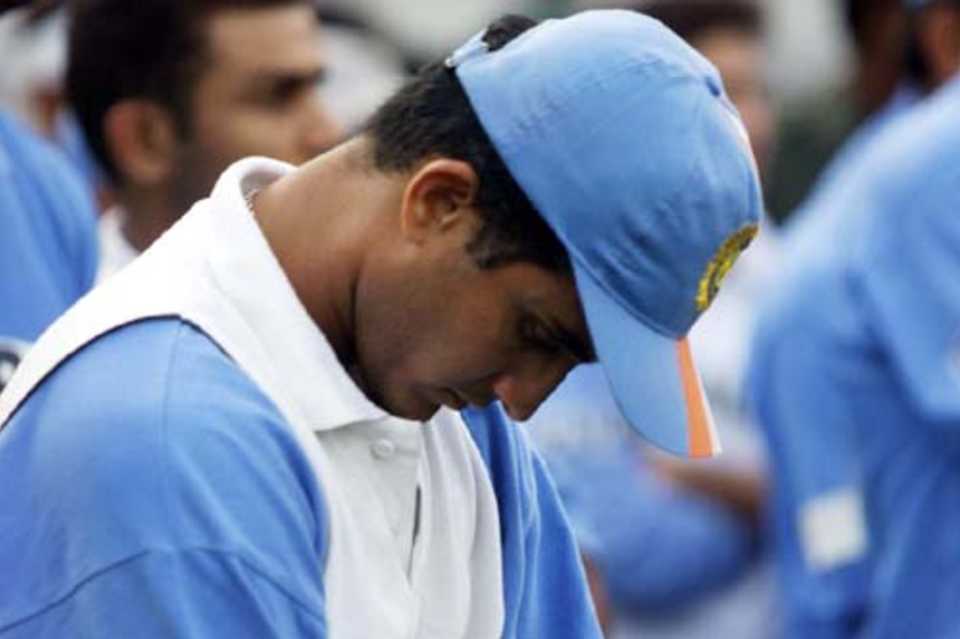 A dejected Sourav Ganguly at the presentation ceremony