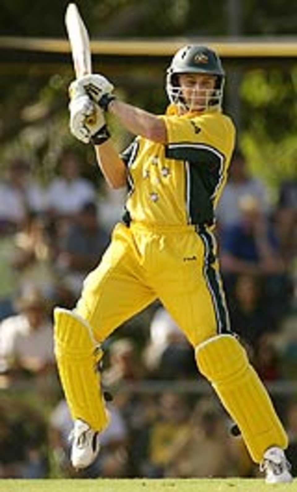 Adam Gilchrist unleashes a fierce cut, Australia v Bangladesh, 3rd ODI, Darwin, August 6, 2003