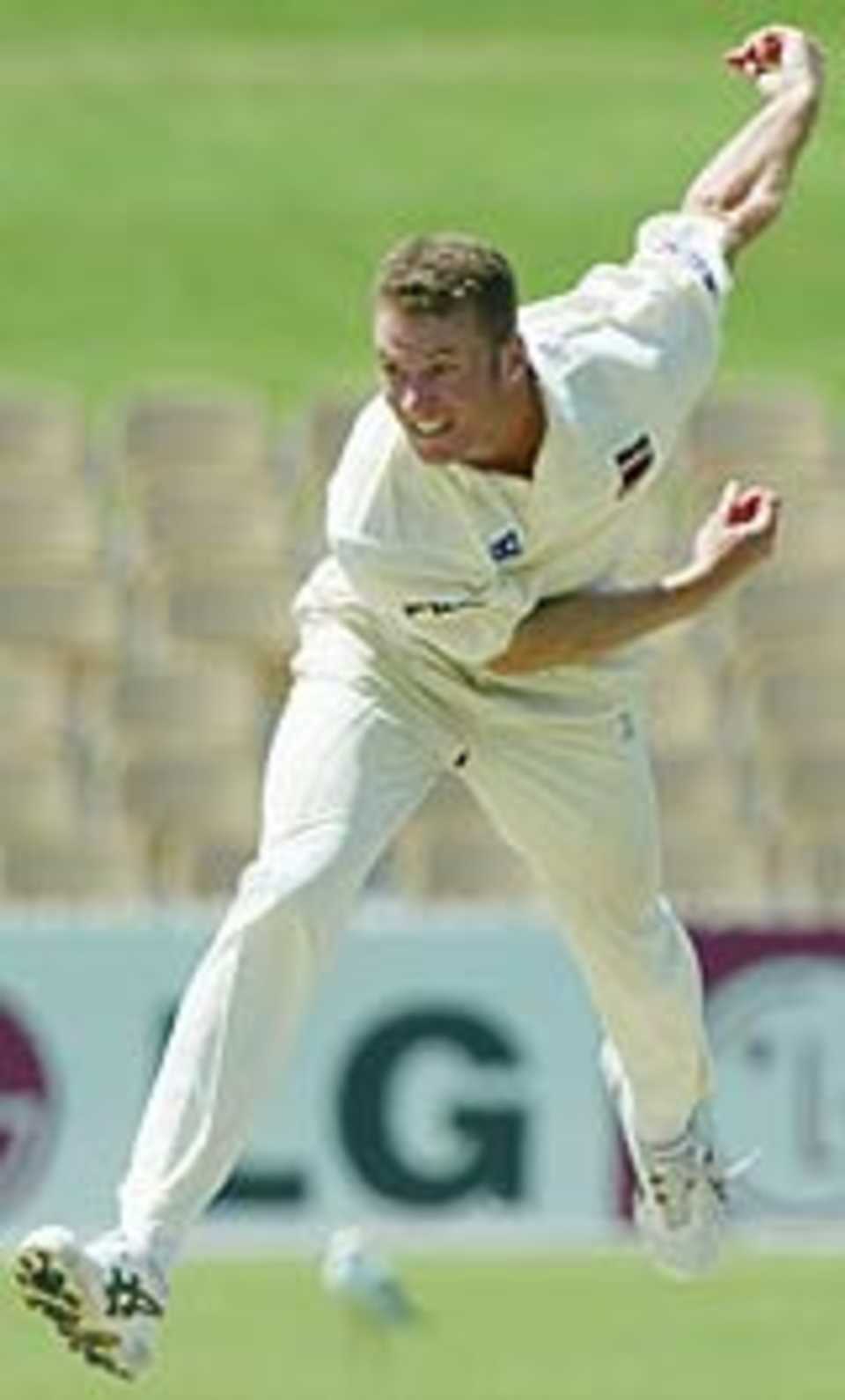 South Australian bowler Paul Rofe in action in the ING Cup match between the Southern Redbacks and the New South Wales Bluess at Adelaide Oval November 9, 2003 in Adelaide, Australia